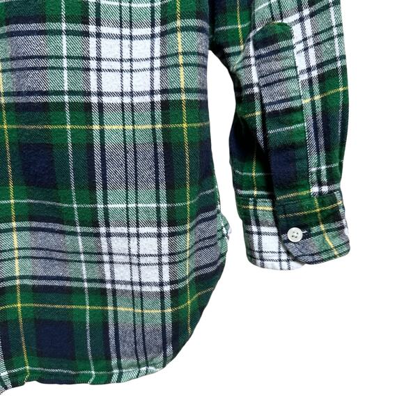 Gap Kids Plaid Flannel Shirt Boy’s Size L/ 10-11 yrs, Green Navy Blue - Picture 10 of 11